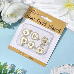 6 шт. латунные подвески с микропаве из прозрачного кубического циркония&nbsp;KK-BBC0021-83