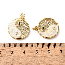 Латунь микропаве циркония с подвесками из синтетического опала&nbsp;KK-D096-12G