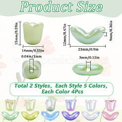 48 шт. 12 стиля акриловых бусин с УФ-покрытием&nbsp;MACR-SP0001-26