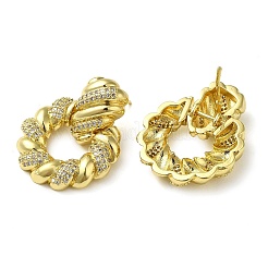 Серьги с подвесками и прозрачным кольцом из кубического циркония&nbsp;EJEW-G373-03G