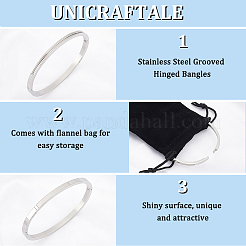 3 шт. браслеты-браслеты в форме яйца из нержавеющей стали 201 с рифленой подвеской&nbsp;STAS-UN0048-67