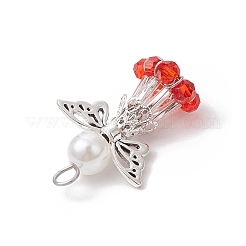 Стеклянные бусины с круглыми бусинами из АБС-пластика&nbsp;PALLOY-JF03625