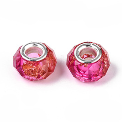 Прозрачные европейские бусины-рондель из смолы&nbsp;LS-RESI-N044-01F