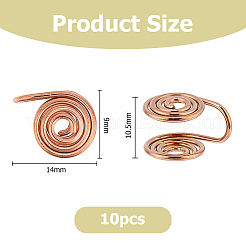 10 шт. серьги-манжеты из нержавеющей стали со спиральной накладкой&nbsp;EJEW-HS0001-03RG