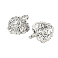 Латунные микропаве прозрачные подвески с фианитом&nbsp;X-KK-B139-01P