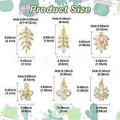 6 шт. 3 стиля латунных подвесок с кубическим цирконием&nbsp;KK-YW0003-80