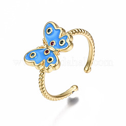 Латунные микро проложить манжеты кольца кубического циркония&nbsp;RJEW-N035-034-NF