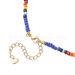 3 шт. Круглое ожерелье из бисера из стекла двух цветов&nbsp;NJEW-JN05908