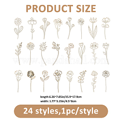 24 шт. 5 стиля необработанных деревянных цветочных украшений своими руками для праздничного искусства&nbsp;WOOD-FH0002-47