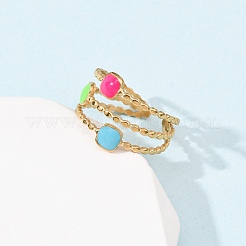 Кольца-манжеты из нержавеющей стали 304 для женщин&nbsp;LS-RJEW-D334-02D-G