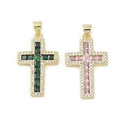 Настоящие 18к позолоченные латунные подвески с микропаве и кубическим цирконием&nbsp;KK-A209-23G