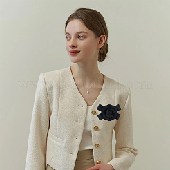 Полиэстер арт камелия с бантом брошь булавки&nbsp;JEWB-WH0048-03C