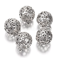 Тибетский сплав стиль полые круглые подвески PALLOY-J689-11AS