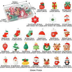 26шт 26 стиля рождественская тема непрозрачные подвески из смолы RESI-FS0001-74