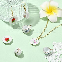 8шт 4 стиля фарфоровые бусины ручной работы&nbsp;PORC-CJ0001-20