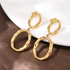 Овальные серьги-гвоздики из нержавеющей стали 304&nbsp;EJEW-I320-20G