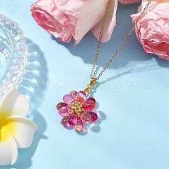 7 шт. 7-цветные цветочные подвески из стеклянных бусин ручной работы&nbsp;NJEW-MZ00096