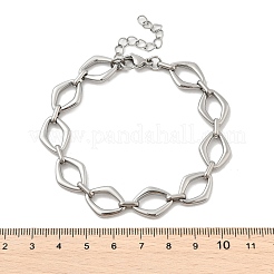 Браслеты из ромбовидных звеньев из нержавеющей стали 304 для мужчин и женщин&nbsp;BJEW-D042-49P