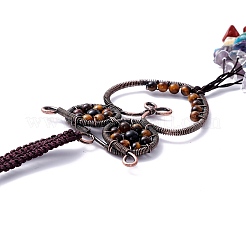 Большие подвесные украшения из натурального тигрового глаза&nbsp;G-P459-05B