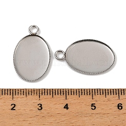 Оправы для подвесок из нержавеющей стали 304 в виде кабошонов&nbsp;X-STAS-NH0002-01B-P