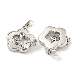 Латунь с прозрачными кубическими цирконами и подвесками в виде ракушек&nbsp;KK-Q820-12P