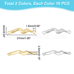 32 шт. 2-цветные подвески-соединители из сплава с покрытием стойки&nbsp;FIND-UN0001-98