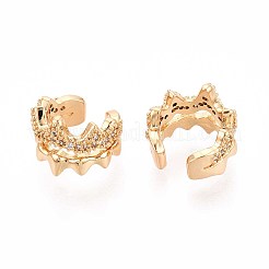 Латунные серьги-манжеты из прозрачного кубического циркония&nbsp;EJEW-T047-63G