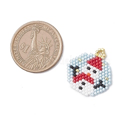 Подвески-снеговики из бисера&nbsp;PALLOY-MZ01095