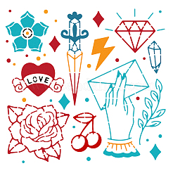 Трафареты для штампов из нержавеющей стали&nbsp;DIY-WH0279-130