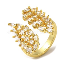 Открытые манжеты с двойными крылышками из кубического циркония&nbsp;RJEW-Q168-03G-02