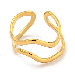 Ионное покрытие (ip) 304 нержавеющая сталь нерегулярное открытое манжетное кольцо для женщин&nbsp;X-RJEW-A043-26G