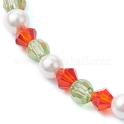 Браслеты из граненого биконуса с имитацией австрийского хрусталя и круглой жемчужной ракушки для женщин&nbsp;BJEW-JB10770