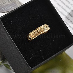 Стрелка 304 нержавеющая сталь открытое манжетное кольцо для женщин&nbsp;LS-RJEW-M049-01G-06