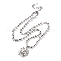 Латунные подвески-цветы с цепочкой из шариков&nbsp;NJEW-D348-01P