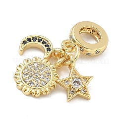 Европейские подвески с микропаве из латуни&nbsp;KK-A282-22G