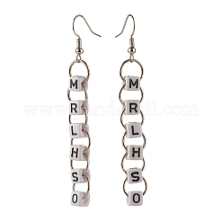 Длинные латунные серьги с подвесками word ivrhes для женщин&nbsp;EJEW-JE04753