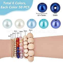 300 шт. двухцветные стеклянные бусины-жемчужины с перламутровым эффектом&nbsp;HY-PH0001-14