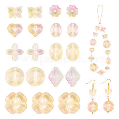 90 шт. 9 стиля двухцветные прозрачные акриловые бусины&nbsp;MACR-TA0002-11