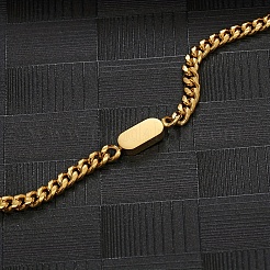 Ожерелья из кубинской цепи с геометрическим узором из нержавеющей стали&nbsp;DH3021