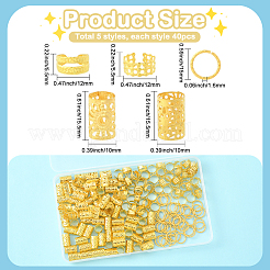 200 шт. 5 стиля железные дреды бусины украшение для волос&nbsp;OHAR-SC0001-13