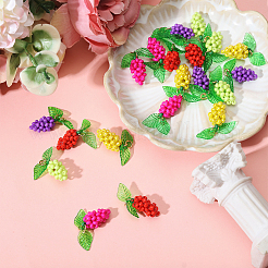 20 шт. 5 стиля подвески из стеклянных бусин в виде винограда&nbsp;PALLOY-CA00022