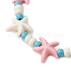 Синтетические бирюзовые бусы стрейч браслеты&nbsp;BJEW-JB12019-02