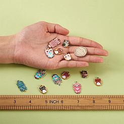 Кулоны с эмалью из платины и позолоченного сплава&nbsp;ENAM-BT0001-07