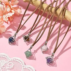 Латунный мешочек в технике макраме&nbsp;NJEW-JN04653-01