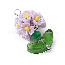 Подвески-цветы из стеклянных бусинок&nbsp;PALLOY-MZ00521-04