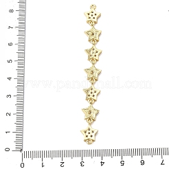Подвески-шармы с 7 звездочкой из латунных микрофибрилл с прозрачным кубическим цирконием&nbsp;KK-H539-16G
