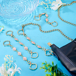 5 шт. сплав розовая эмалированная оболочка звеньевая цепь удлинитель сумки&nbsp;HJEW-TAC0103