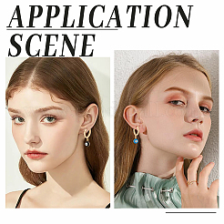 5 пара двухцветных эмалевых сережек-колец с подвесками от сглаза&nbsp;EJEW-AR0001-04