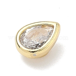 Кабошоны из кубического циркония в форме капли из латуни с микропаве&nbsp;KK-P345-13G-B02