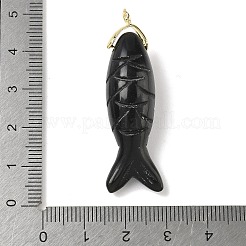 Резные подвески из натурального обсидиана&nbsp;G-P599-07G-01